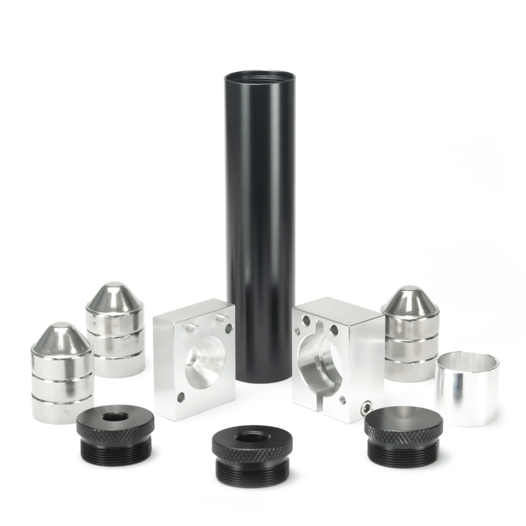 Aluminum Solvent Trap with two end cups (Stainless Steel Cups,Baffle Cups End Cap Drilling Jig Kit)